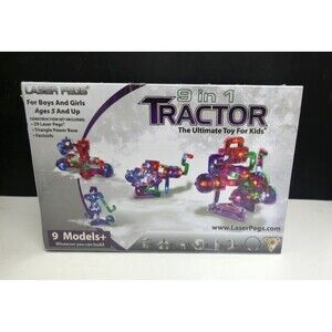 Laser Pegs 9-in-1 Power Block Lighted Tractor Construction Set Light It Up NEW